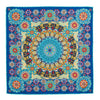 Foulard Fiore di Taormina Blu Seta Twill con Ferma Foulard