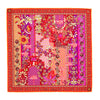 Porta Catania and Porta Messina Orange and Pink Silk Twill Pocket Square