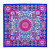 Foulard Fiore di Taormina Fucsia e Blu Seta Twill con Ferma Foulard