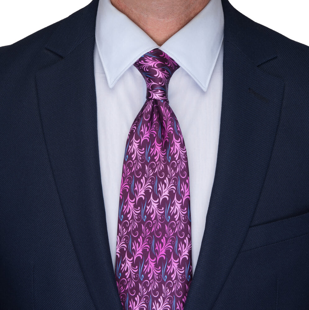 magenta silk tie