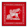 The Lion of Saint Mark Red and White Silk Pocket Square