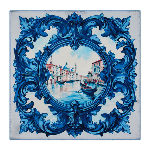 Gondola Blue Silk Pocket Square
