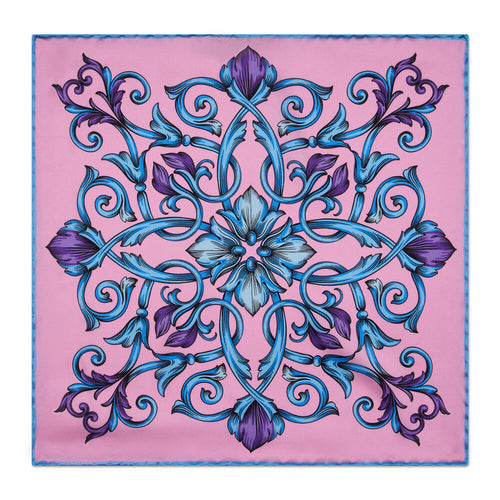 The Flower of Venice Pink Silk Pocket Square