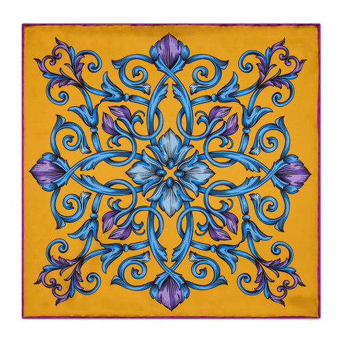 The Flower of Venice Yellow Silk Pocket Square