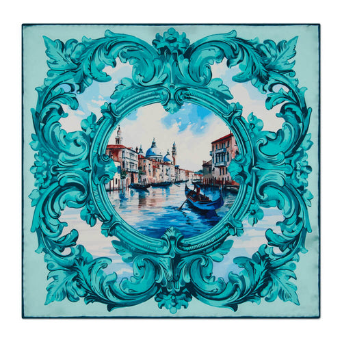 Gondola Green Silk Pocket Square
