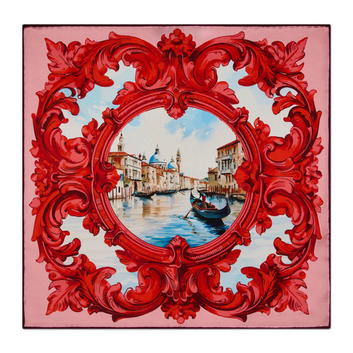 Gondola Red Silk Pocket Square