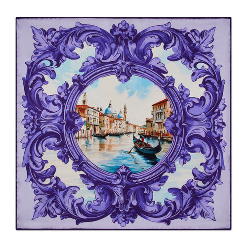 Gondola Purple Silk Pocket Square
