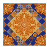 Venice Blue and Orange Silk Pocket Square