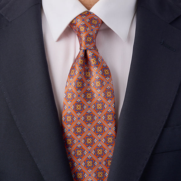 St.Mark's Square Orange Duchesse Silk Tie – Silvio Fiorello