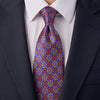 St.Mark's Square Blue Yellow Orange Duchesse Silk Tie