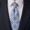 The Dandolo White and Light Blue Duchesse Silk Tie