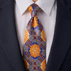 Venice Blue and Orange Duchesse Silk Tie
