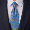 The Mosaic of Venice Yellow and Blue Duchesse Silk Tie