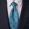 Ca' D'oro Blue Green and Yellow Duchesse Silk Tie