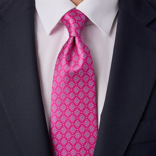 The Style of Venice Fuchsia Duchesse Silk Tie