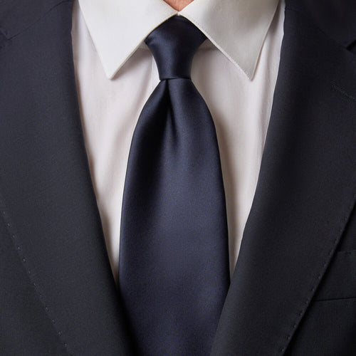 Cravatta Blu Navy Raso di Seta 