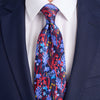PRE-ORDER - Eternal Forest Blue and Red Duchesse Silk Tie