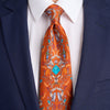 PRE-ORDER - Garden of The Owls and Hares Orange Duchesse Silk Tie