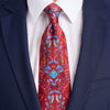 PRE-ORDER - Garden of The Owls and Hares Red Duchesse Silk Tie