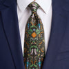 PRE-ORDER - Garden of The Owls and Hares Green Duchesse Silk Tie