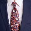 PRE-ORDER - Secrets of the Garden Red and Blue Duchesse Silk Tie