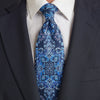 Cravatta Giardino Zisa Blu Seta Twill