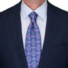 Blue and Pink Charlemagne Duchesse Silk Tie