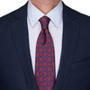 Red and Blue Royal Seal Duchesse Silk Tie