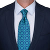 Green and Blue Royal Seal Duchesse Silk Tie