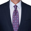 Blue and Pink Medieval Art Duchesse Silk Tie