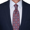 Red and Blue Medieval Art Duchesse Silk Tie