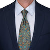 Green and Yellow Notre Dame Duchesse Silk Tie