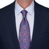 Blue Red Yellow Notre Dame Duchesse Silk Tie