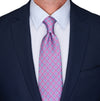 Pink and Light Blue Knight Shield Duchesse Silk Tie