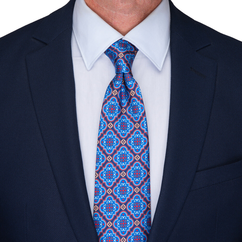Blue The Duke of Normandy Duchesse Silk Tie – Silvio Fiorello