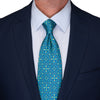 Green and Blue Medieval Mosaic Duchesse Silk Tie