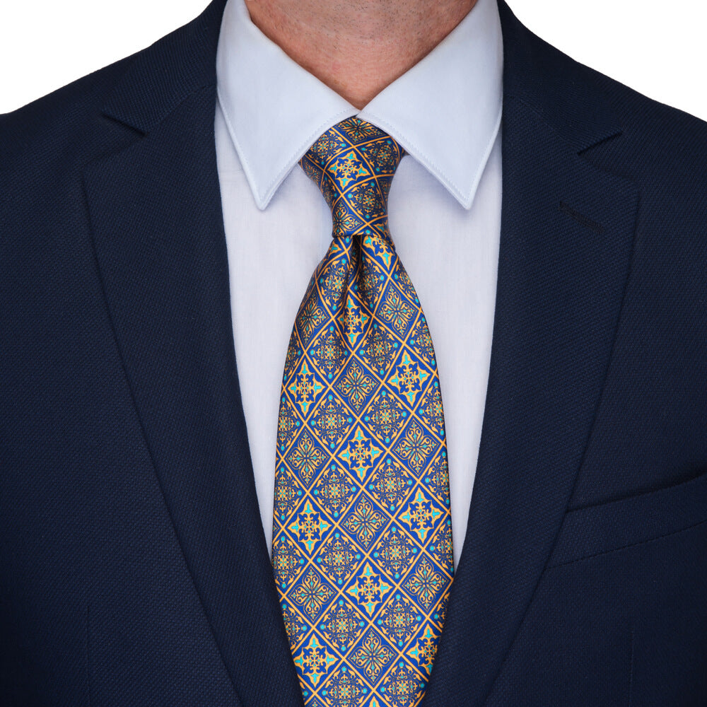 RRL】sfoderato silk necktie イタリア製 Italian Silk Tie - Navy Stripes