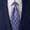 Cravatta Ottagramma Blu e Viola Seta Duchesse