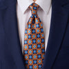 Cravatta Ottagramma Blu e Arancione Seta Duchesse