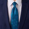 Mandala of Prosperity Blue and Turquoise Duchesse Silk Tie