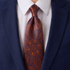 Mandala of Prosperity Blue and Orange Duchesse Silk Tie