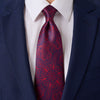 Mandala of Prosperity Blue and Red Duchesse Silk Tie