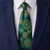 Mandala of The Universe Green Duchesse Silk Tie
