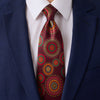 Mandala of The Universe Burgundy Duchesse Silk Tie