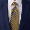 Flower of Life Blue and Yellow Duchesse Silk Tie