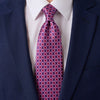 Flower of Life Purple and Pink Duchesse Silk Tie