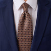 Flower of Life Brown Duchesse Silk Tie