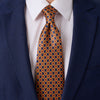 Flower of Life Blue and Orange Duchesse Silk Tie