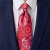 Mandala of The Sun and Moon Burgundy Duchesse Silk Tie