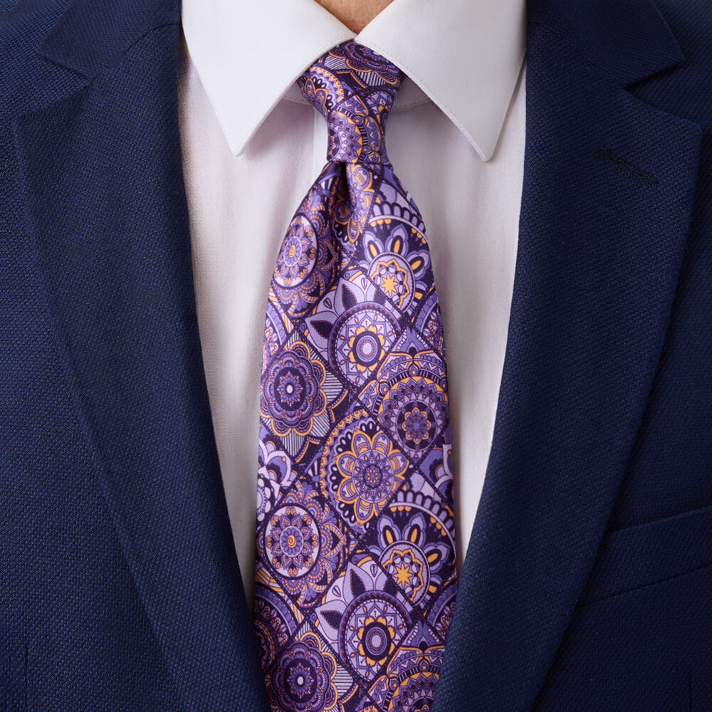 クリスチャンダダ KARAKUSA loop tie Mandala of Creation Lilac Duchesse Silk Tie – Silvio Fiorello
